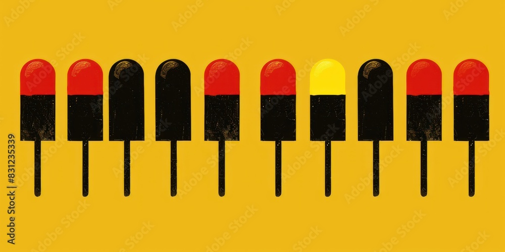 Colorful Lollipop Stack: Sweet Tower of Red and Yellow Delights Colorful Lollipop Stack: Sweet Tower of Red and Yellow Delights