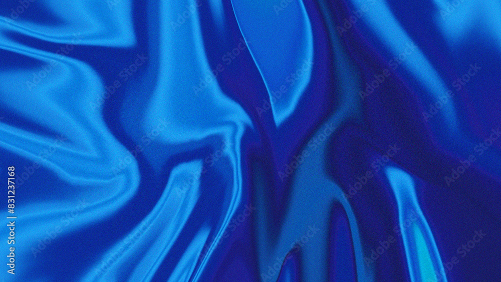 Obraz premium Grainy noise texture, abstract blue gradient background. y2k futuristic design. Colorful liquid metal, retro backdrop