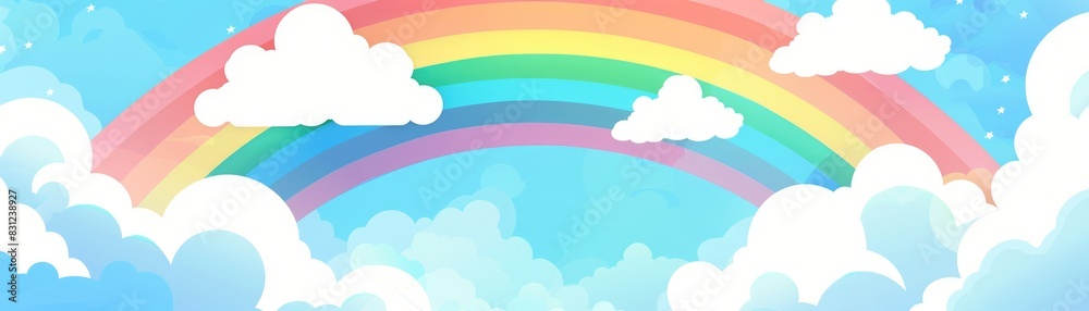Rainbow clouds flat design top view fantasy animation vivid Rainbow clouds flat design top view fantasy animation vivid