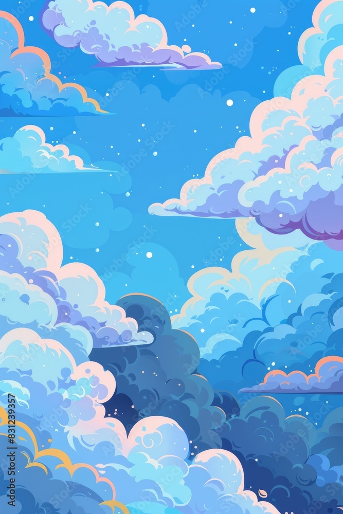 Cloud formations flat design front view meteorology cartoon drawing Analogous Color Scheme Cloud formations flat design front view meteorology cartoon drawing Analogous Color Scheme