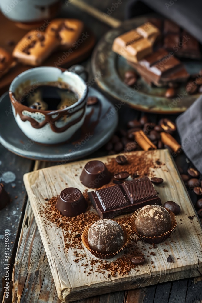 Rich Espresso and Decadent Chocolate Treats in a Cozy Cafa Setting for World Chocolate Day 