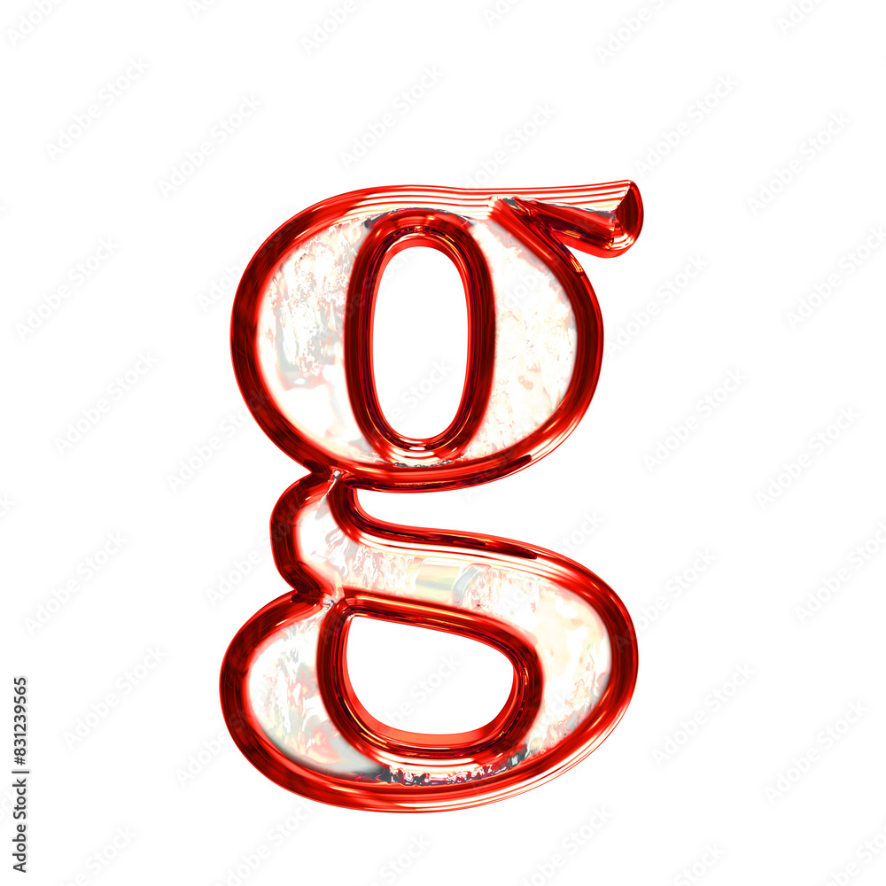 Ice 3d symbol in a red frame. letter g Ice 3d symbol in a red frame. letter g