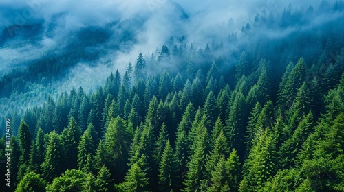 misty morning in the forest