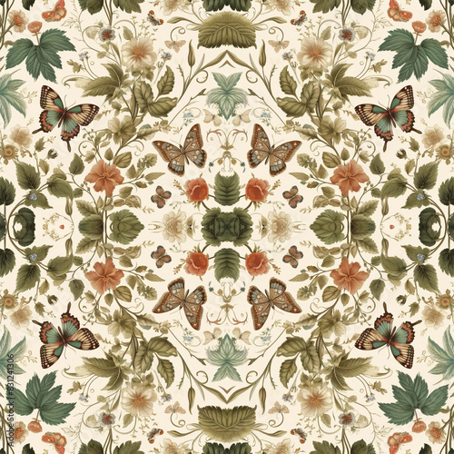 seamless natural pattern created specifically for fabric and embroidery.  