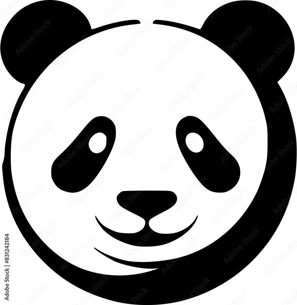 Panda image for logo design on a plain white background Panda image for logo design on a plain white background