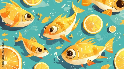 A delightful fish cartoon with charming appeal
