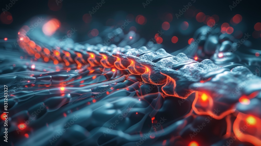 Futuristic glowing neural network depicting AI technology and ...