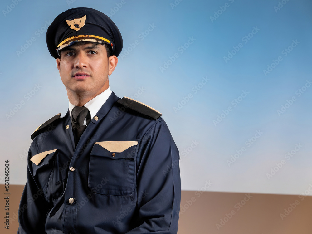 portrait of a pilot, a flight captain portrait of a pilot, a flight captain