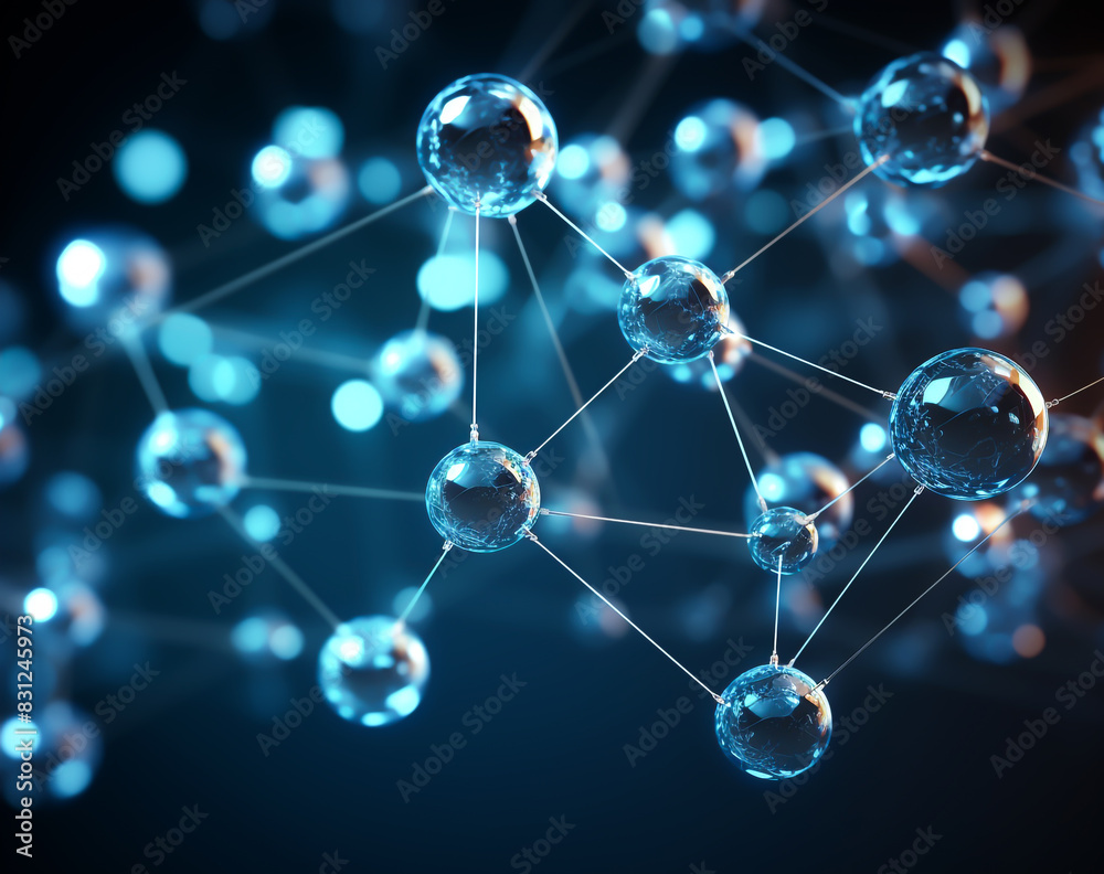 Atom or molecule structure on digital background Atom or molecule structure on digital background