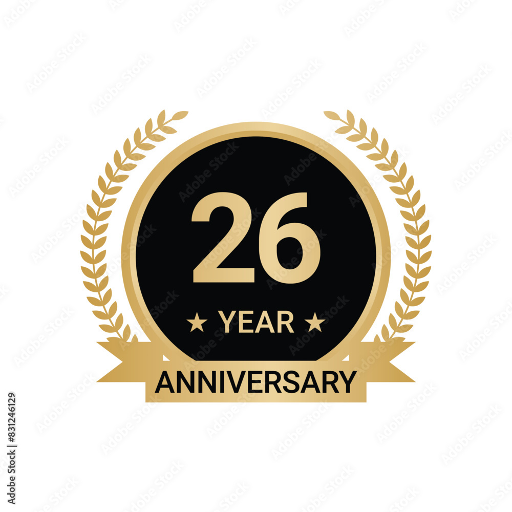 Fototapeta premium 26 Year Anniversary Vector, 26 Year Anniversary Logo