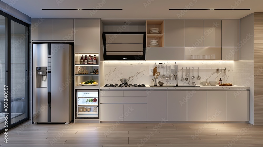 Contemporary open kitchen with a minimalist theme Contemporary open kitchen with a minimalist theme