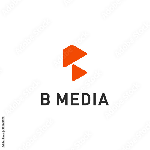 Letter B and Play Icon Logo
