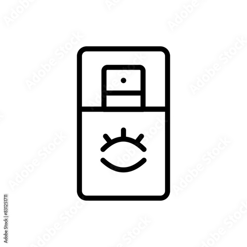 Eye cream for fine lines and wrinkles. Under eye serum for dark circles and puffiness. Simple outline icon. Contour symbol. Vector isolated outline drawing.