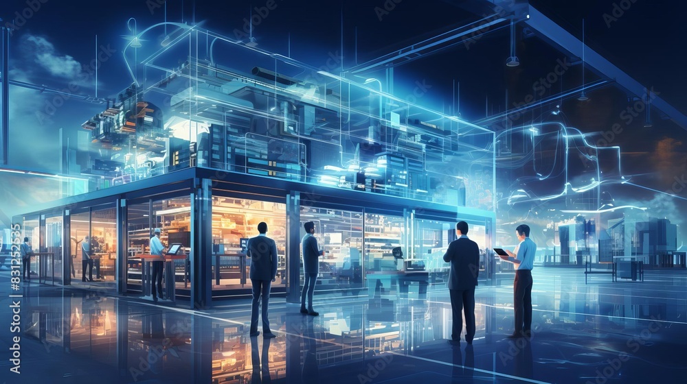 An ultramodern factory with smart manufacturing systems in place An ultramodern factory with smart manufacturing systems in place