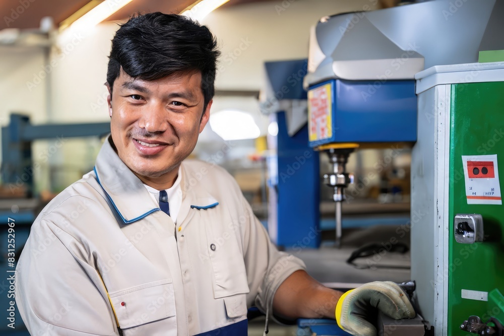 iron worker in a  factory, portrait of a professional, face of a worker