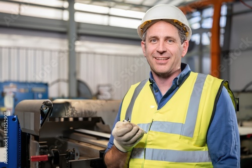 iron worker in a factory, portrait of a professional, face of a worker