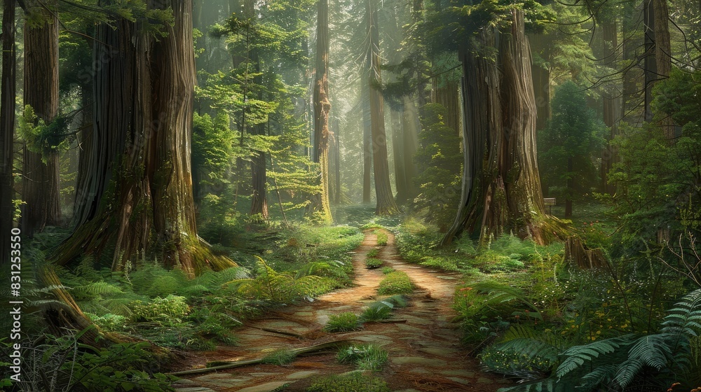 Obraz premium Forest Adventure High Pathways Through the Trees