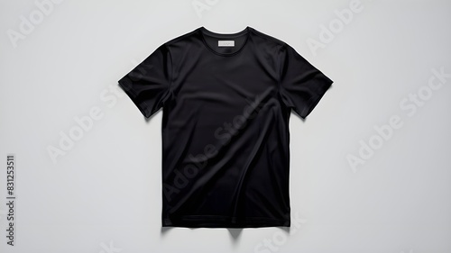 Blank black premium t shirt mockup. Studio presets. Black sweat shirt. crew neck mock up isolated on white background. Cloth collection.