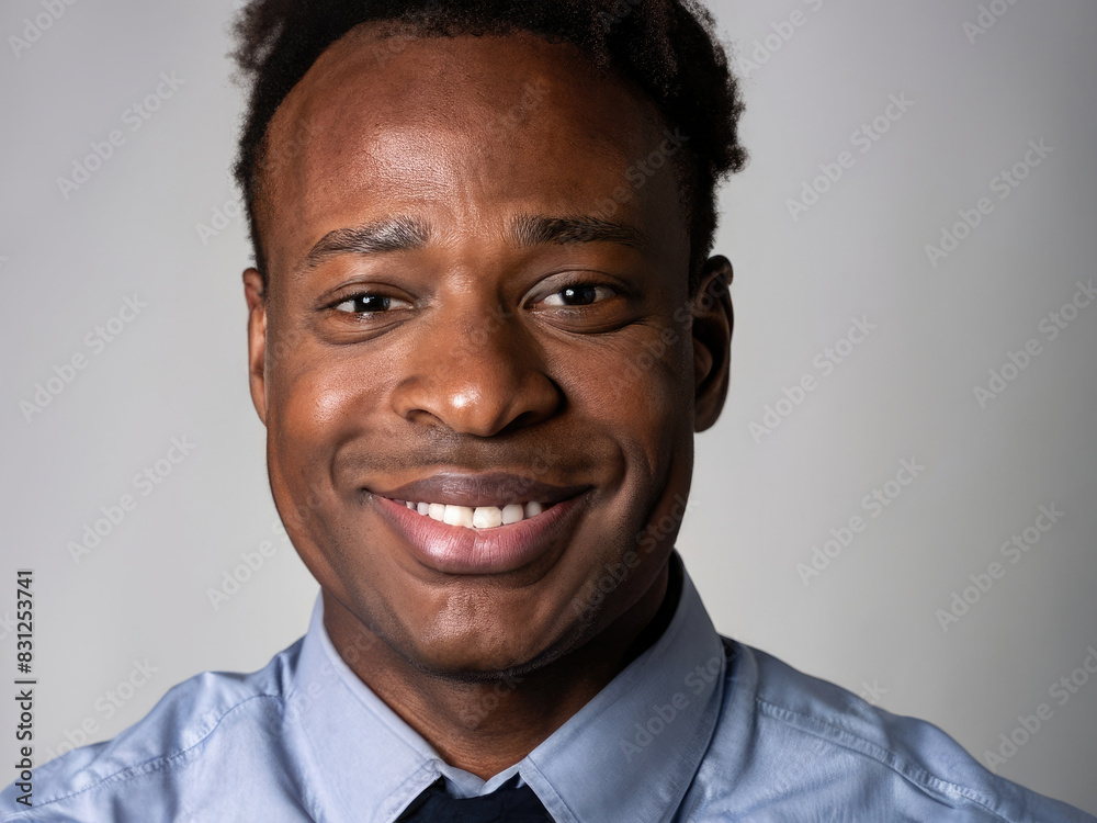 portrait of a black man, afro american guy smiling, beauty of happy man