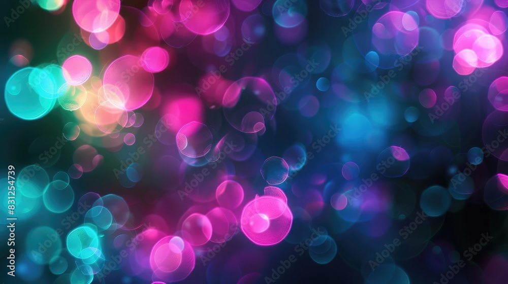 Dark abstract background with neon blur glow in blue, pink, and green, creating a defocused and illuminated soft texture Dark abstract background with neon blur glow in blue, pink, and green, creating a defocused and illuminated soft texture