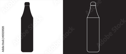 silhouette of a bottle of water icon. Bottle icon vector set. Suitable for design of soft drink, mineral water icon.