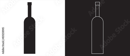 silhouette of a bottle of water icon. Bottle icon vector set. Suitable for design of soft drink, mineral water icon.