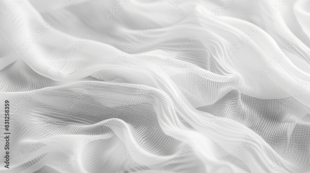Obraz premium Blurred white fabric texture with a soft, abstract design, perfect for creating a gentle and soothing background