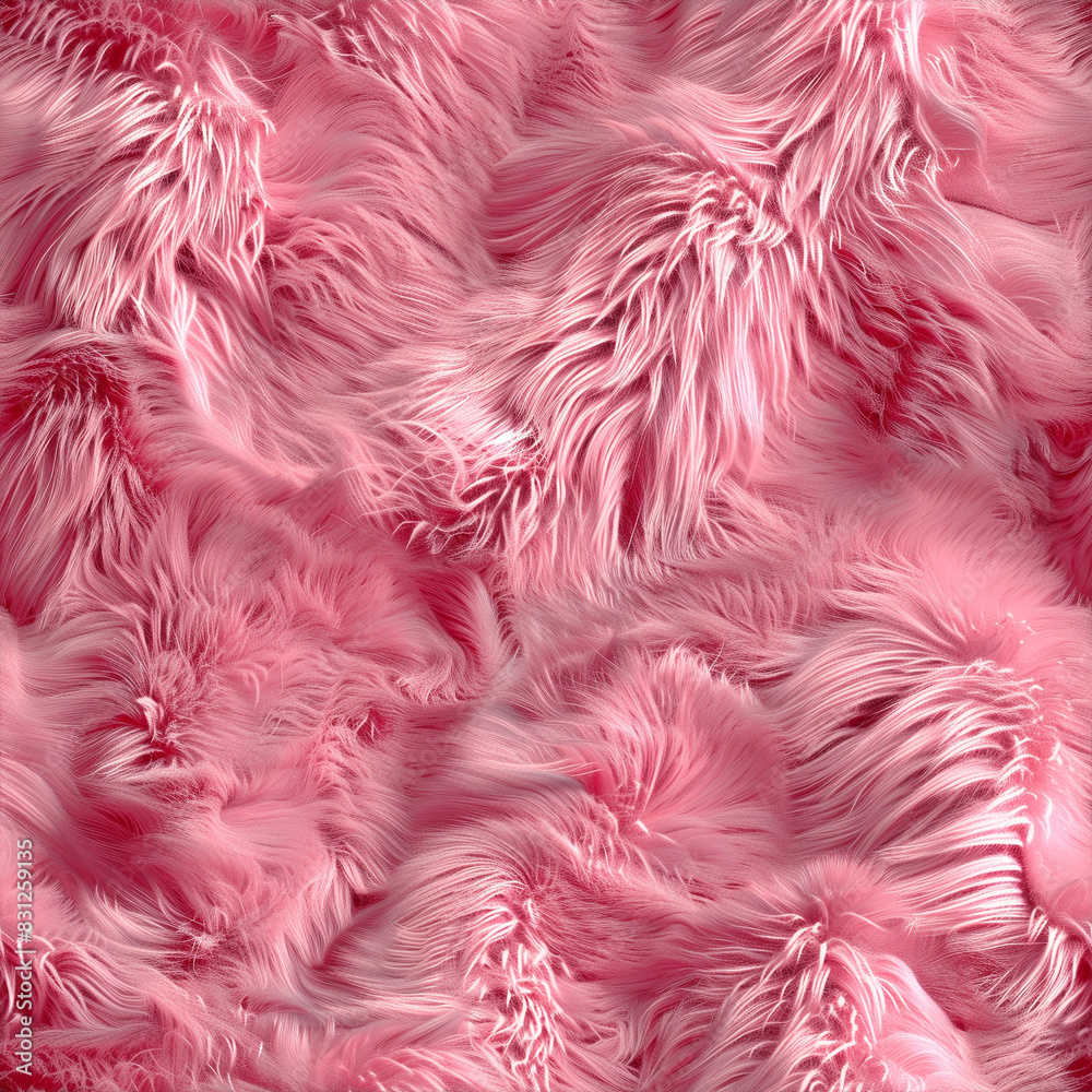 Close-up of pink fur texture with soft, flowing patterns.