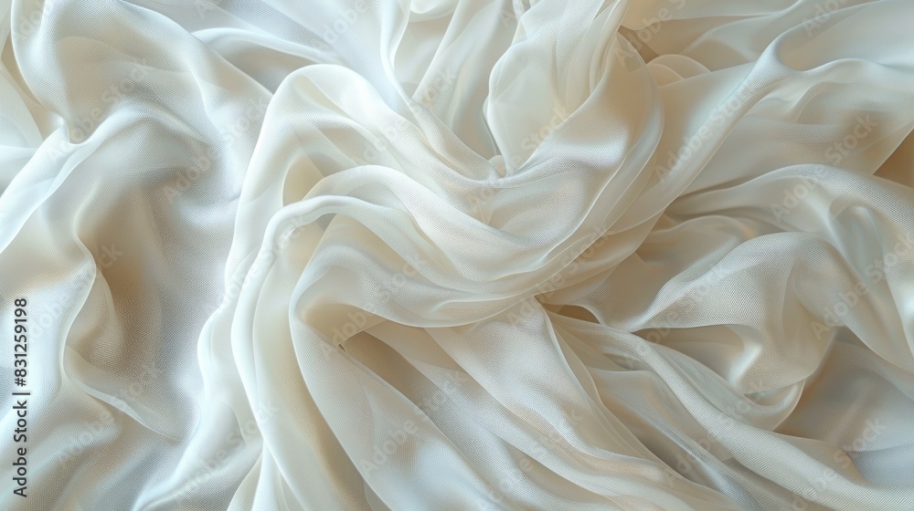 Blurred white fabric texture with a soft, abstract design, perfect for creating a gentle and soothing background Blurred white fabric texture with a soft, abstract design, perfect for creating a gentle and soothing background