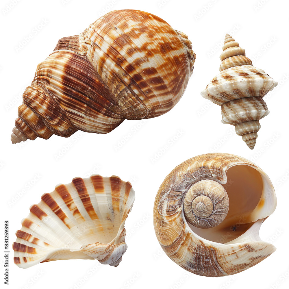Obraz premium Seashells ,isolated on white background