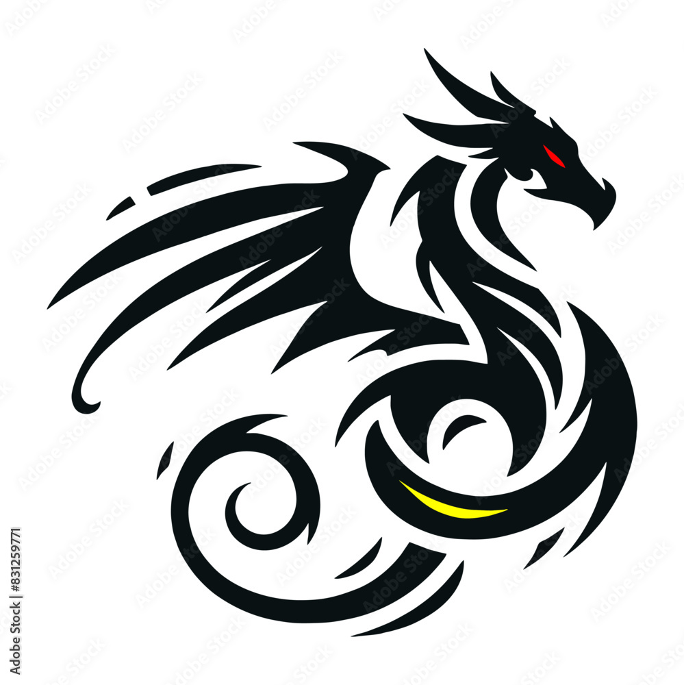 Naklejka premium Black Dragon Indonesian Mythology