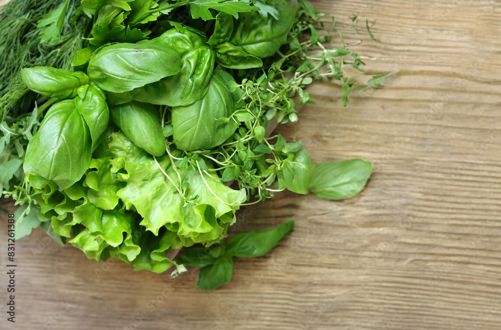 still life organic fragrant herbs on a wooden table still life organic fragrant herbs on a wooden table