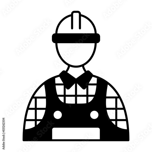 lumberman or logger avatar concept, tree faller feller or Wood Hick vector icon design, timber and lumber Symbol, Forestry and Deforestation Sign, forest farming and woodlands stock illustration