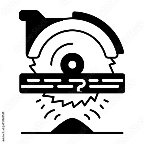 Circular Saw blade cutting the Hardwood timber and Producing Sawdust concept, vector icon design,  lumberjack Symbol, Forestry and Deforestation Sign, forest farming and woodlands stock illustration