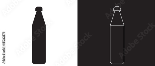 silhouette of a bottle of water icon. Bottle icon vector set. Suitable for design of soft drink, mineral water icon.