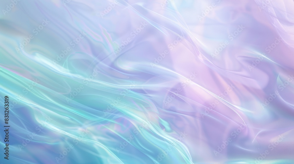 Blurred abstract background with a gradient of pastel blue, purple, and green, creating a holographic effect Blurred abstract background with a gradient of pastel blue, purple, and green, creating a holographic effect