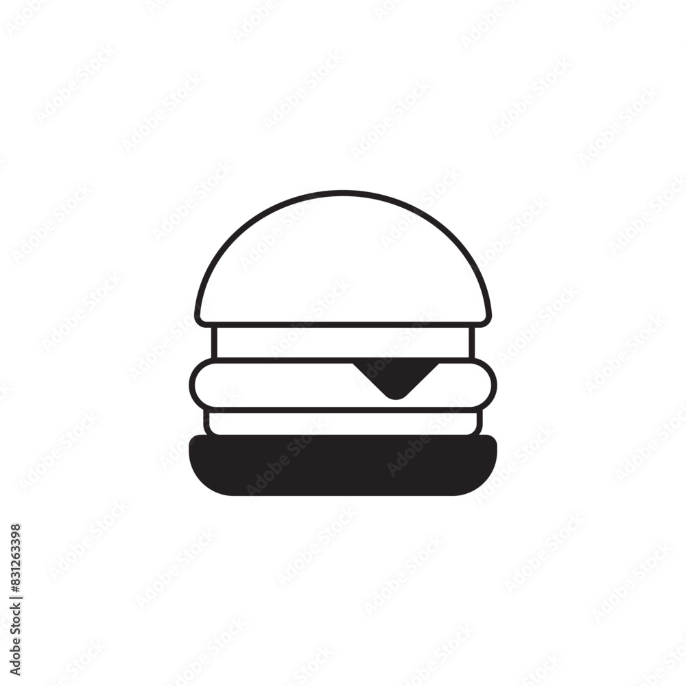 Burger icon design with white background stock illustration Burger icon design with white background stock illustration