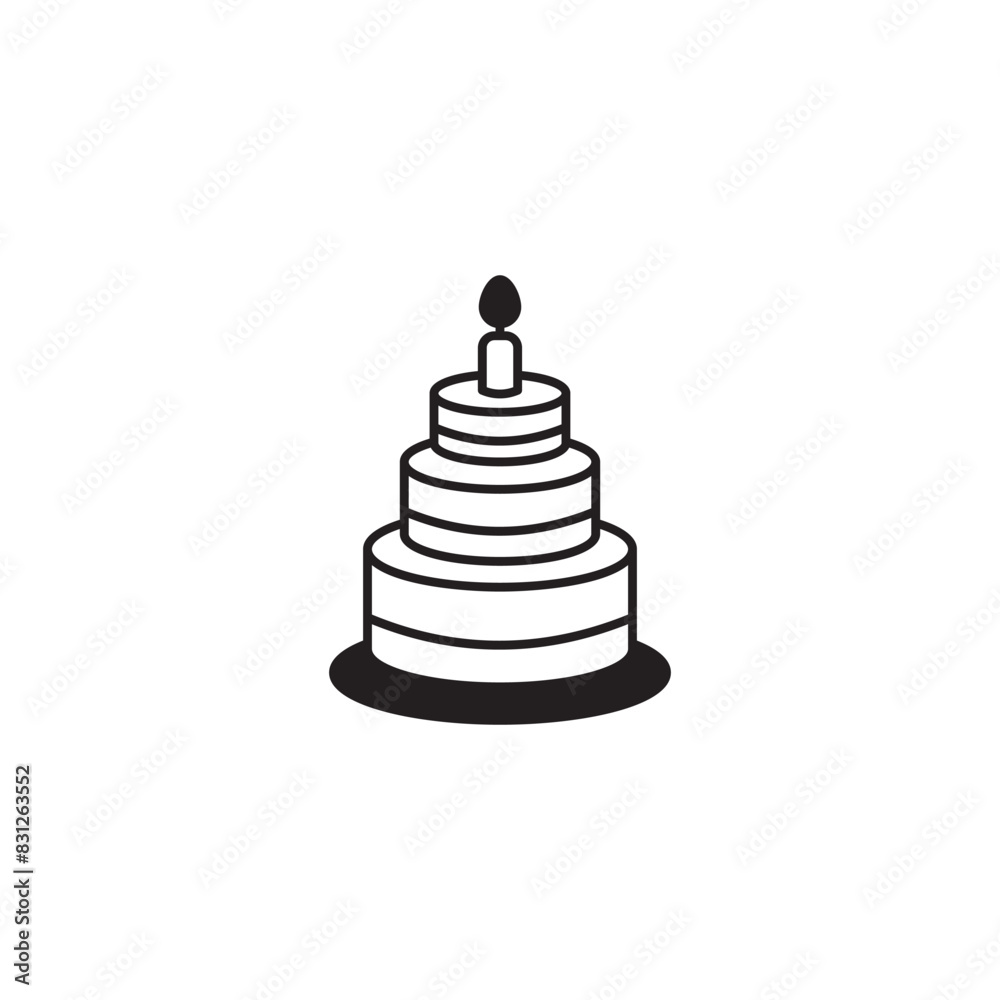 Cake icon design with white background stock illustration Cake icon design with white background stock illustration
