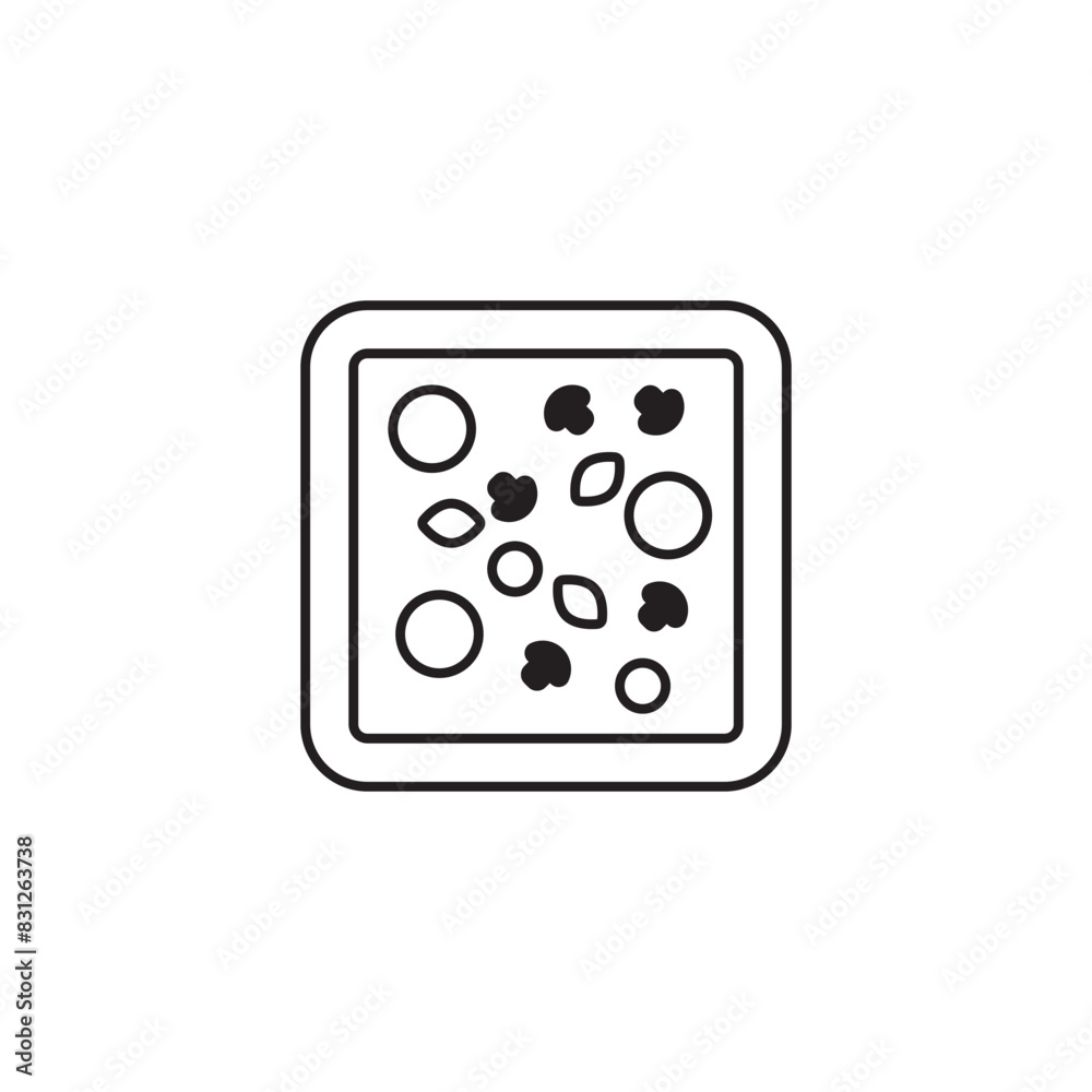 Square Pizza icon design with white background stock illustration Square Pizza icon design with white background stock illustration
