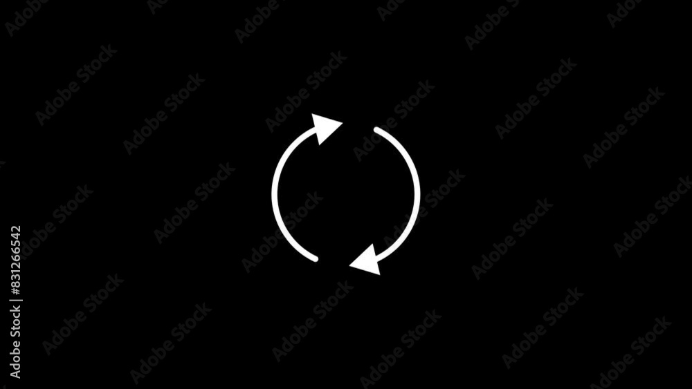 Refreshing, updating, recycle arrow icon animation on the alpha channel