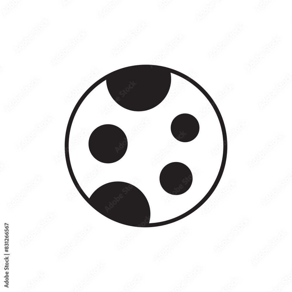 Full Moon icon design with white background stock illustration