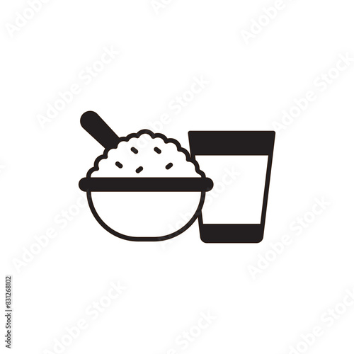Rice icon design with white background stock illustration