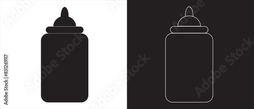 silhouette of a bottle of water icon. Bottle icon vector set. Suitable for design of soft drink, mineral water icon.