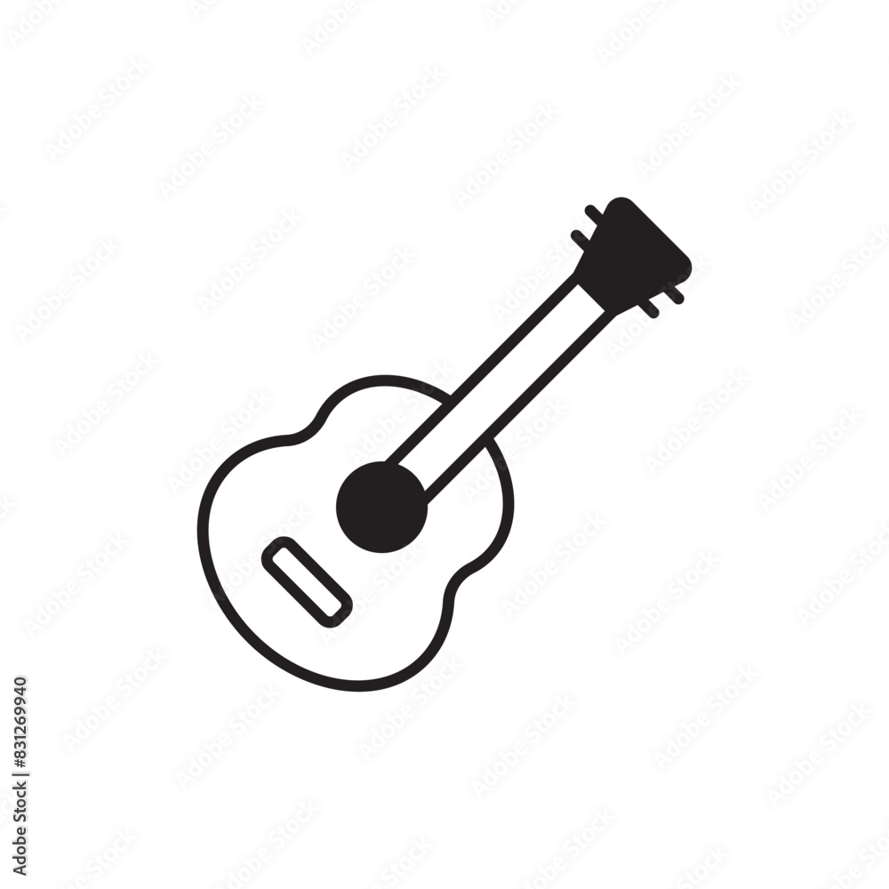 Guitar icon design with white background stock illustration Guitar icon design with white background stock illustration