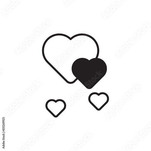 Heart icon design with white background stock illustration