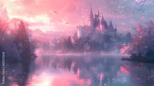 A mystical pastel castle