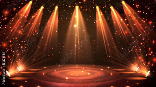 stage, light, spotlight, empty scene illustration easy editable