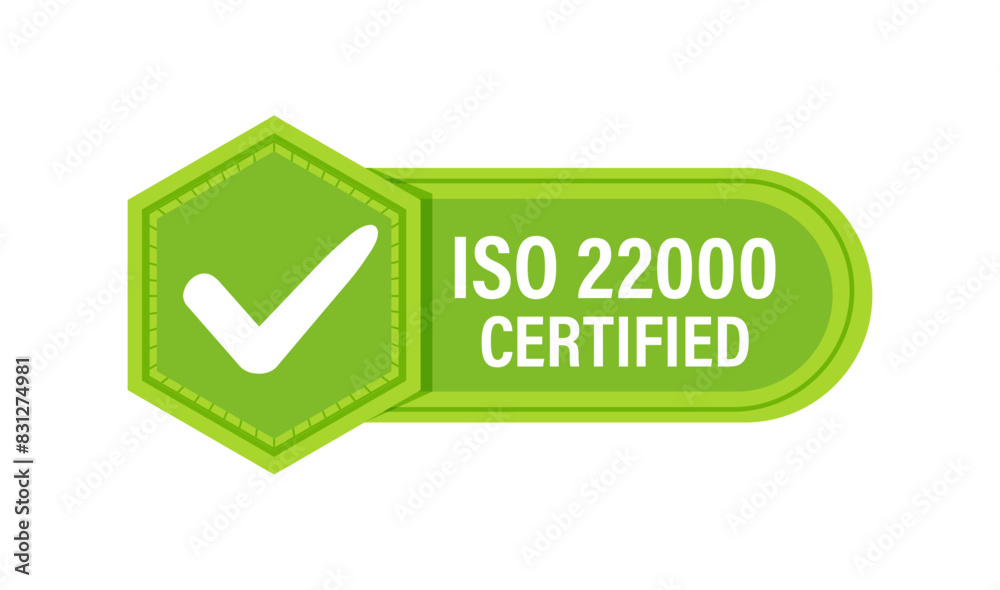 ISO 22000 Quality Management Certification Badge. Vector illustration ISO 22000 Quality Management Certification Badge. Vector illustration