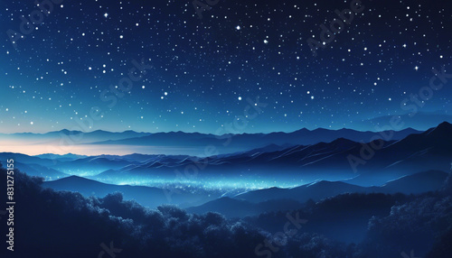 mountains in the night
