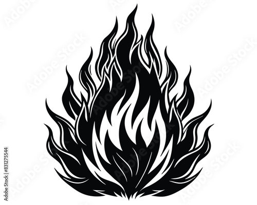 Fire flames on white background design